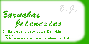barnabas jelencsics business card